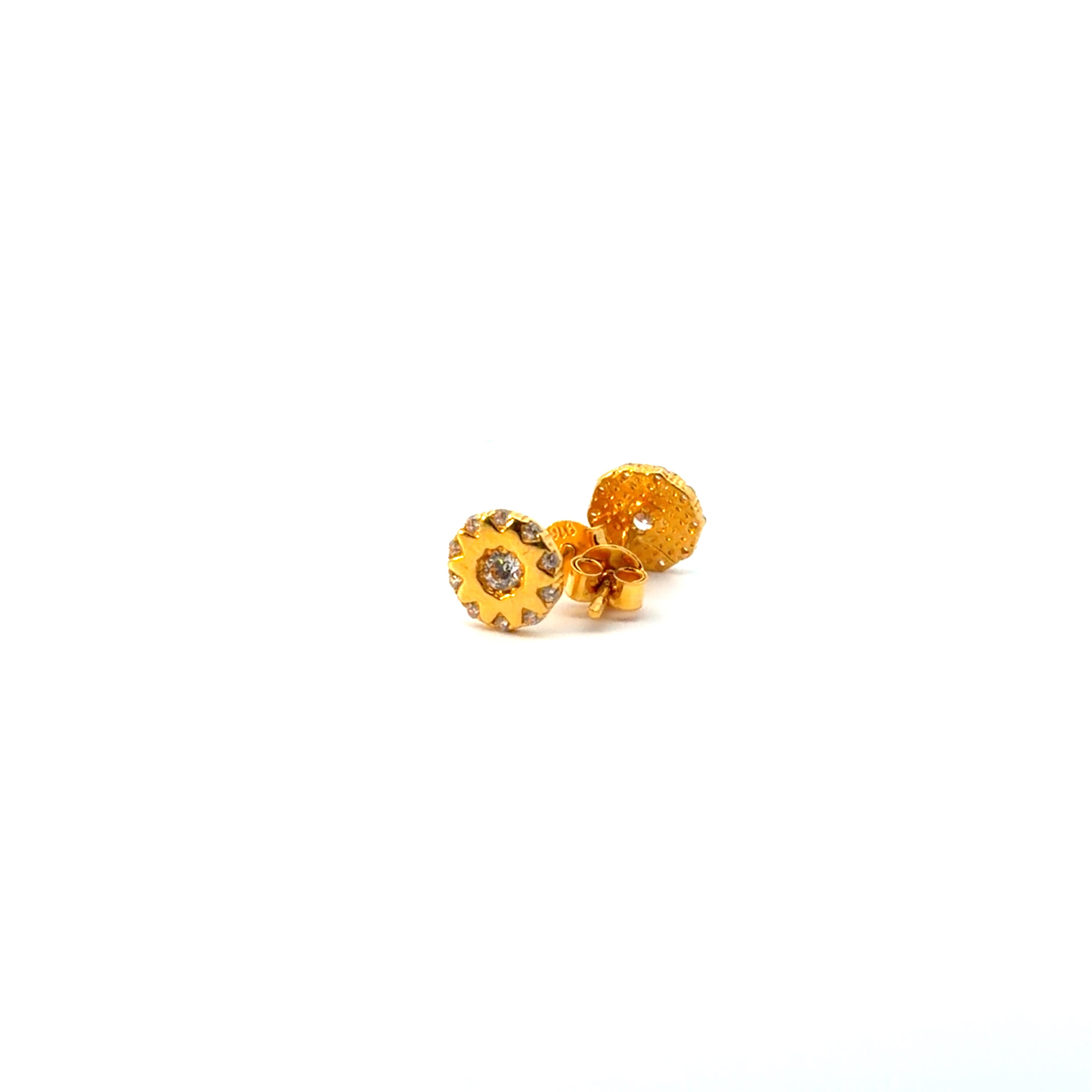 22KT Gold Studs with Cubic Zirconia