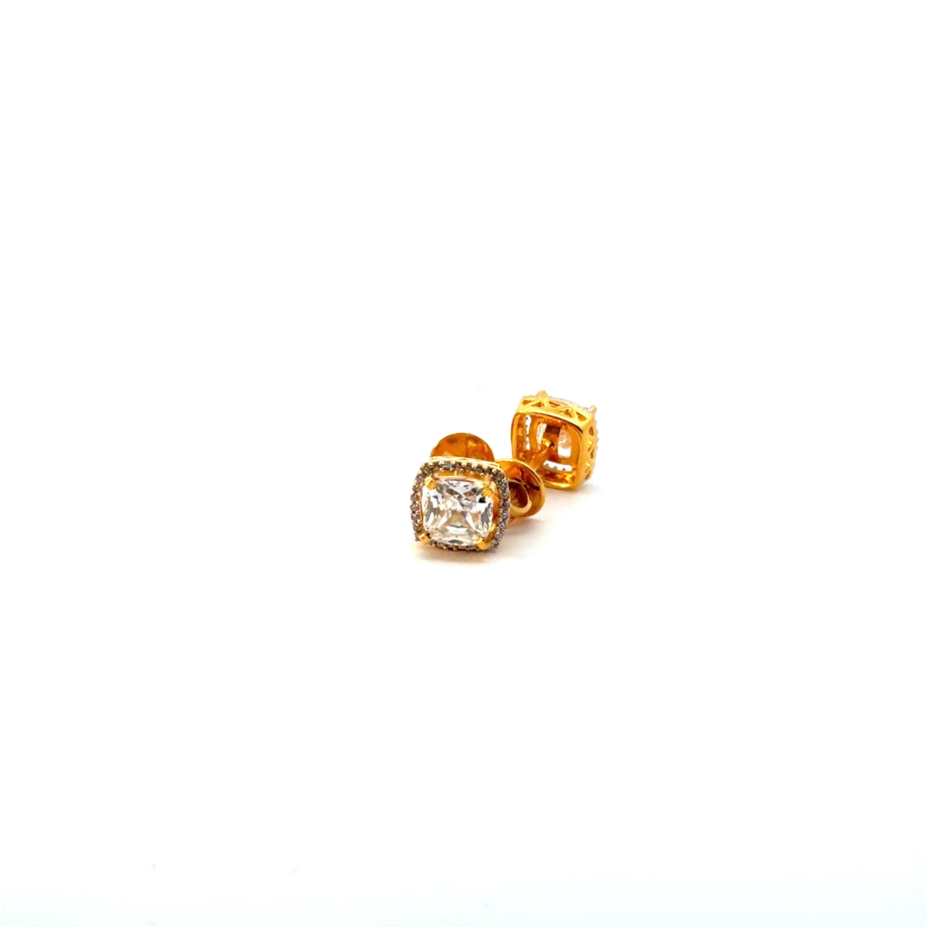22KT Gold Studs with Cubic Zirconia
