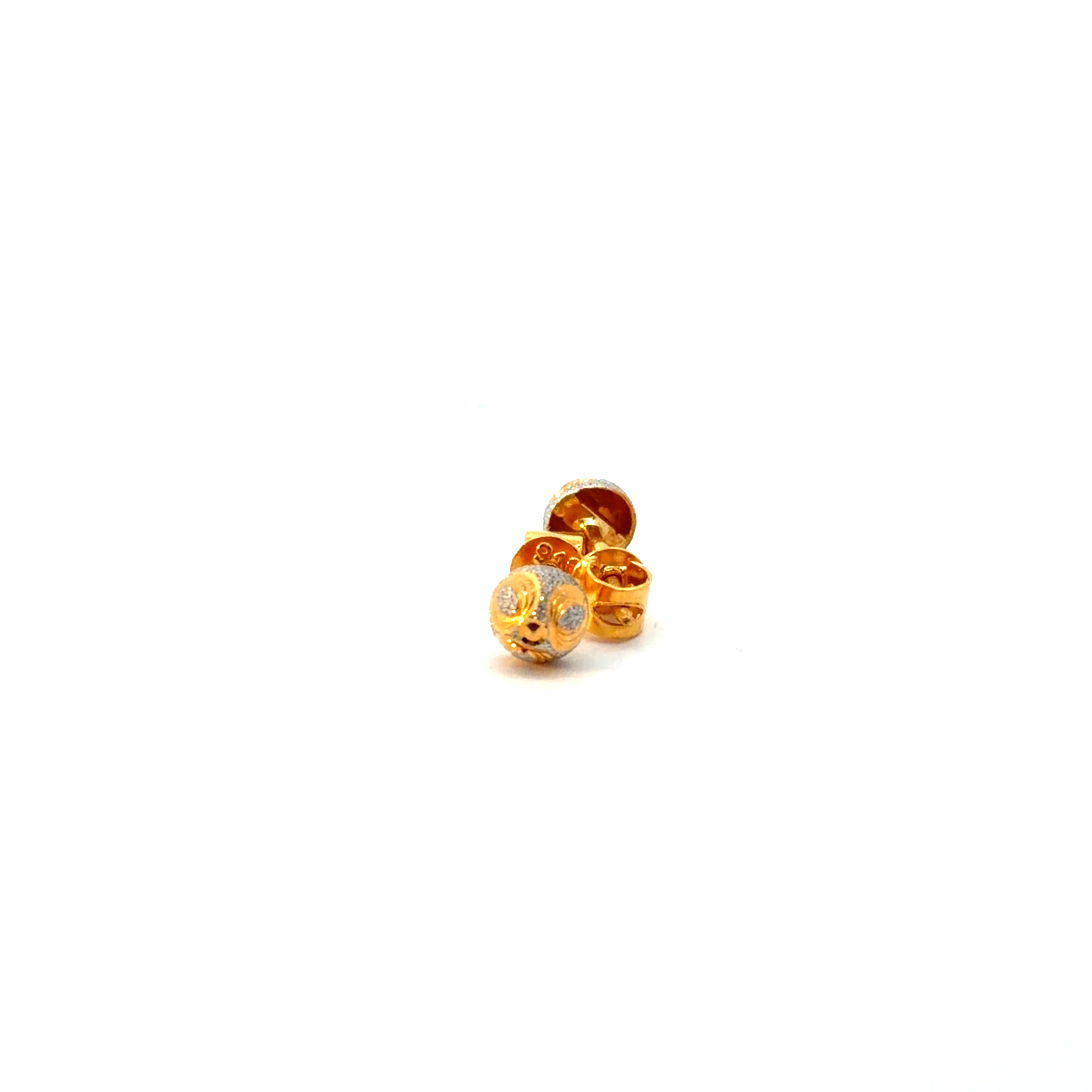 22KT Gold Two-tone Studs