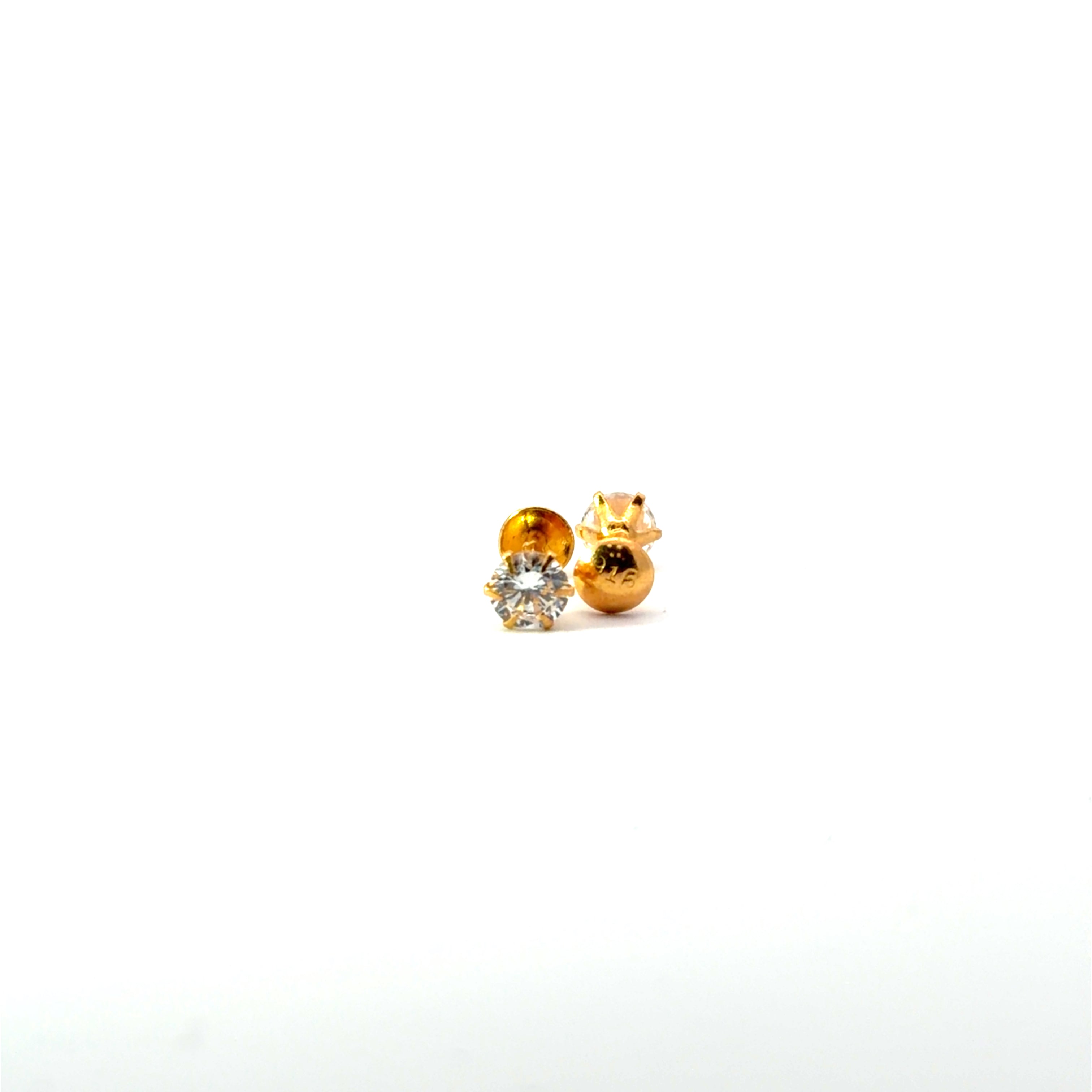22KT Gold Studs with Cubic Zirconia