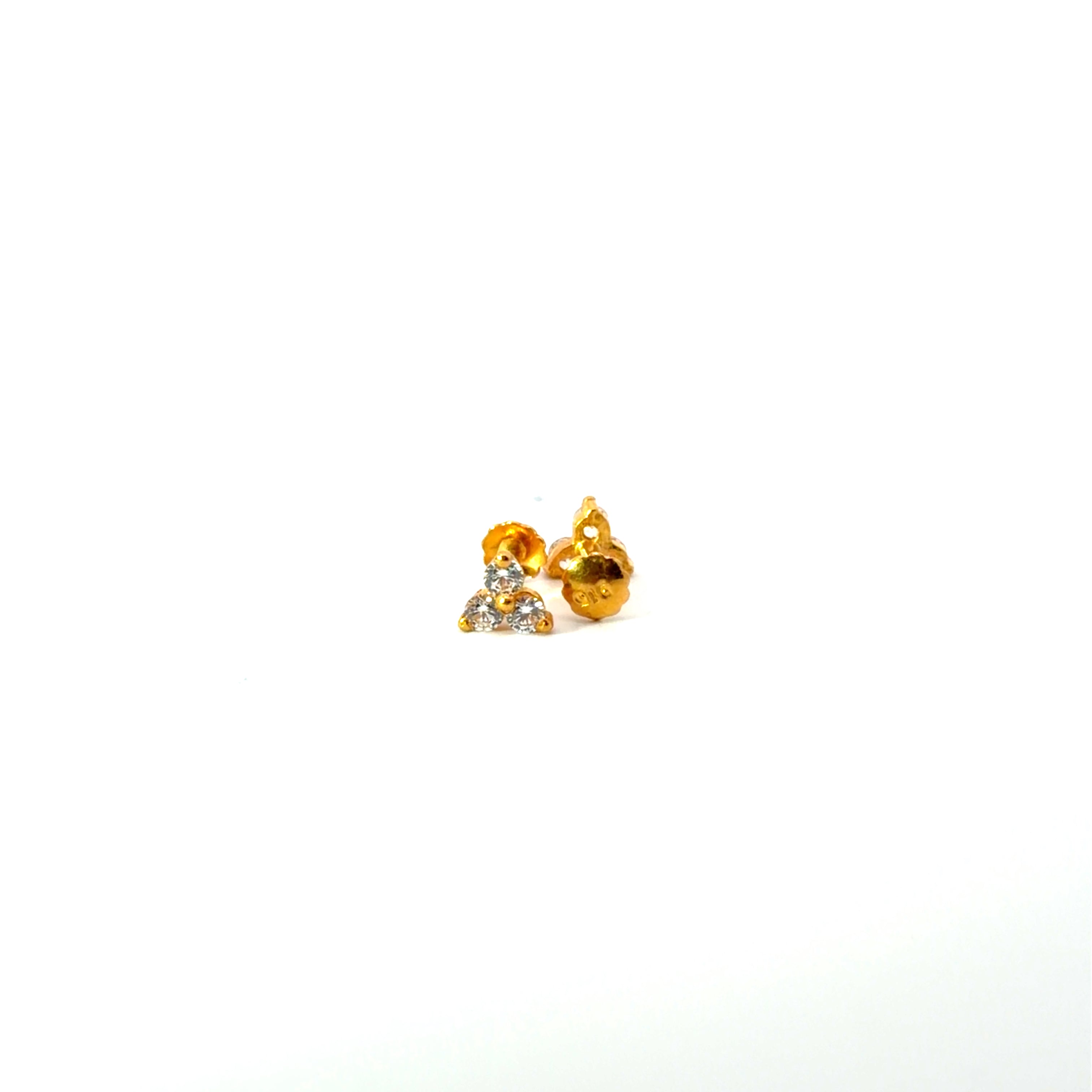 22KT Gold Studs with Cubic Zirconia