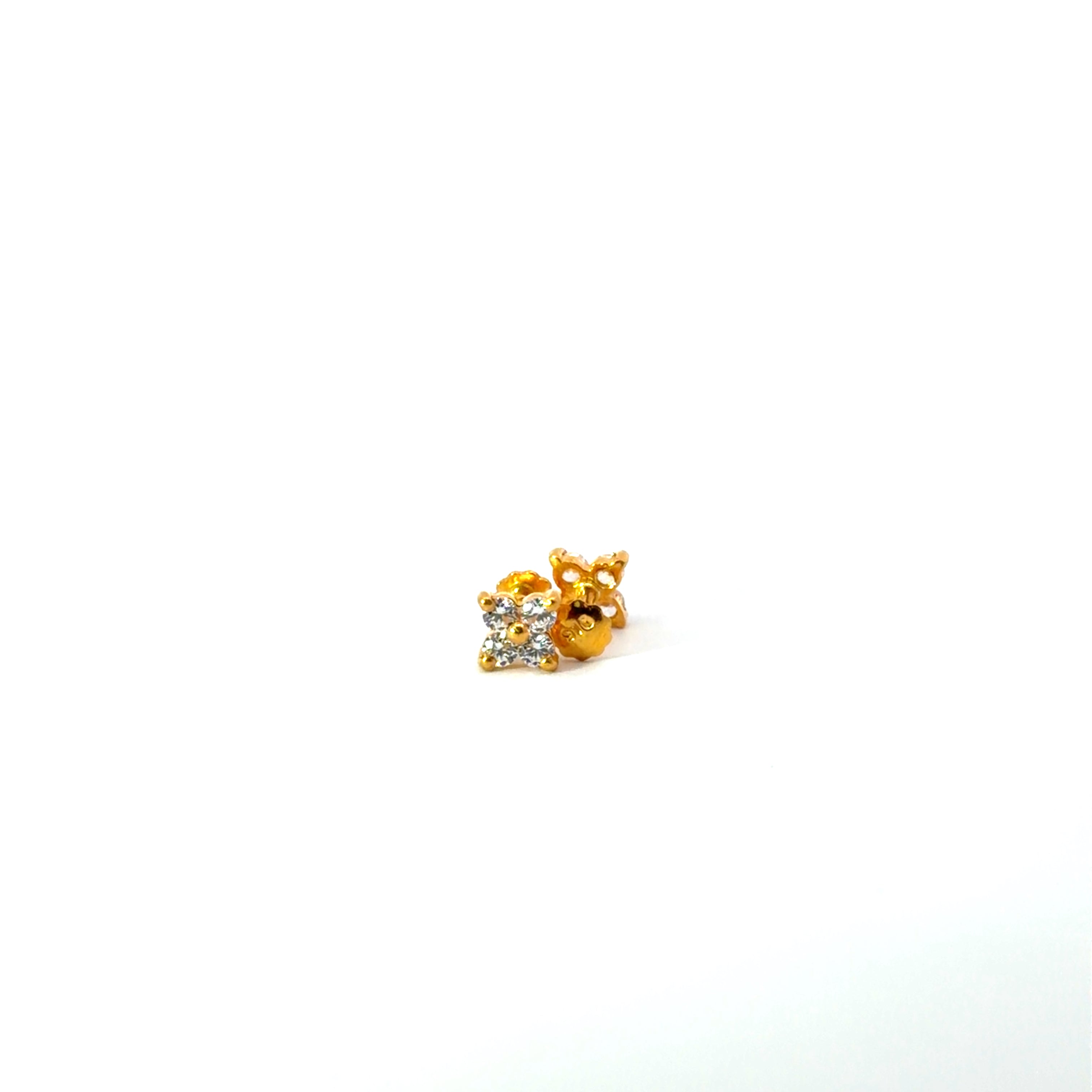 22KT Gold Studs with Cubic Zirconia