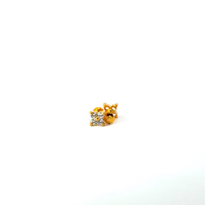 22KT Gold Studs with Cubic Zirconia