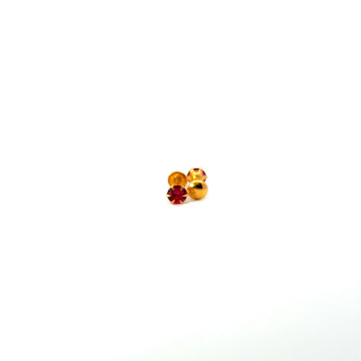 22KT Gold Studs with Red Ruby
