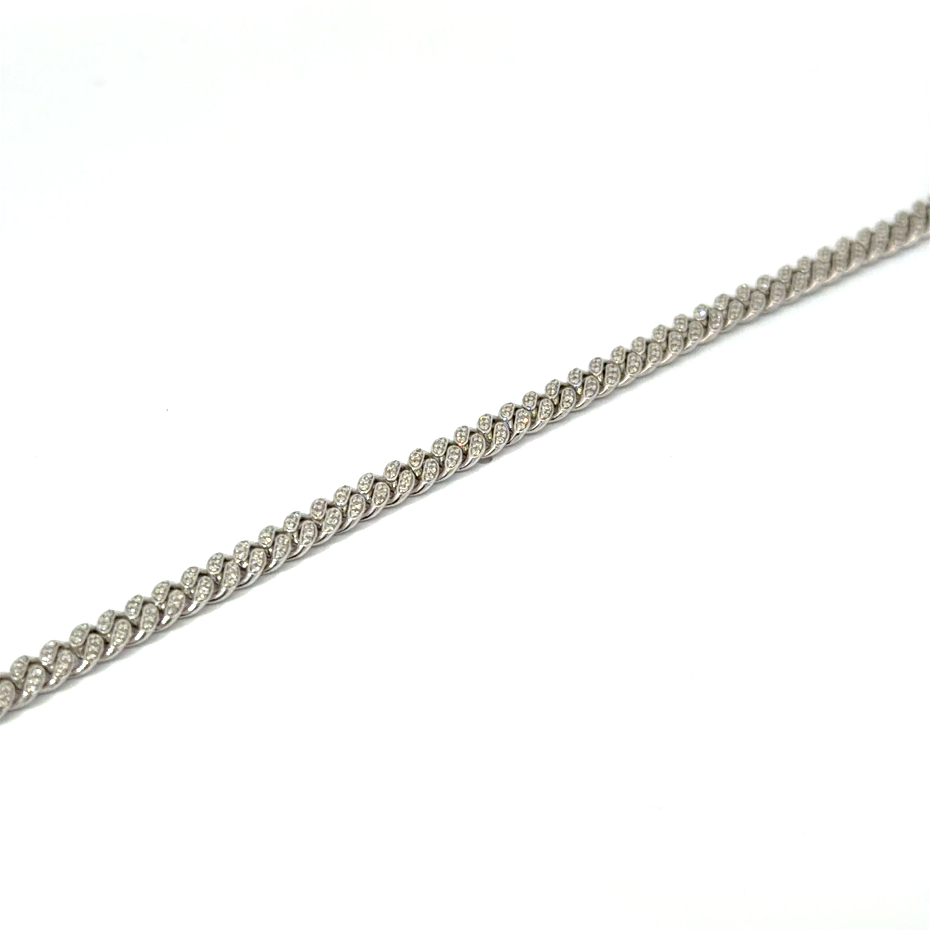 14KT White Gold Cuban Diamond Bracelet (0.77 carats natural)