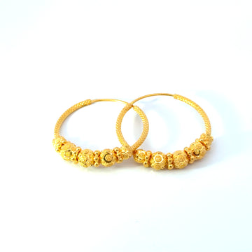 22KT Gold Hoops (medium/large)
