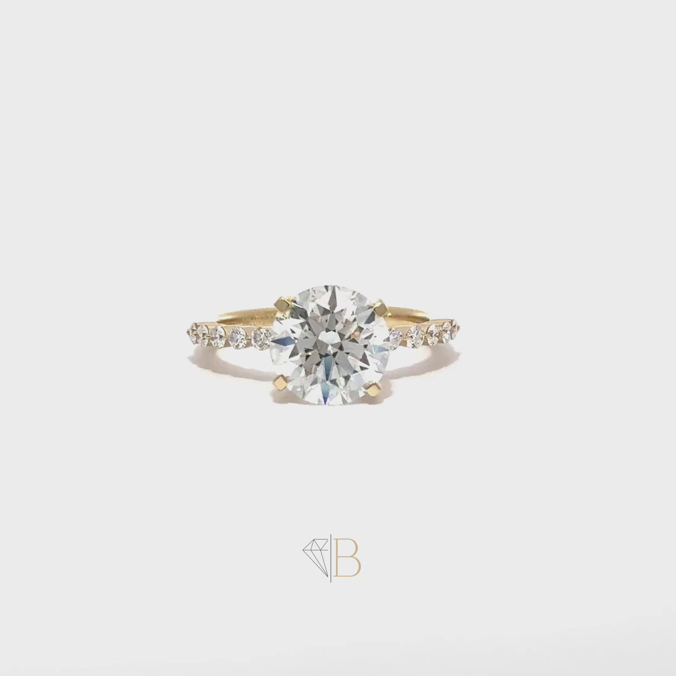 14KT Yellow Gold Brilliant Round Diamond Ring