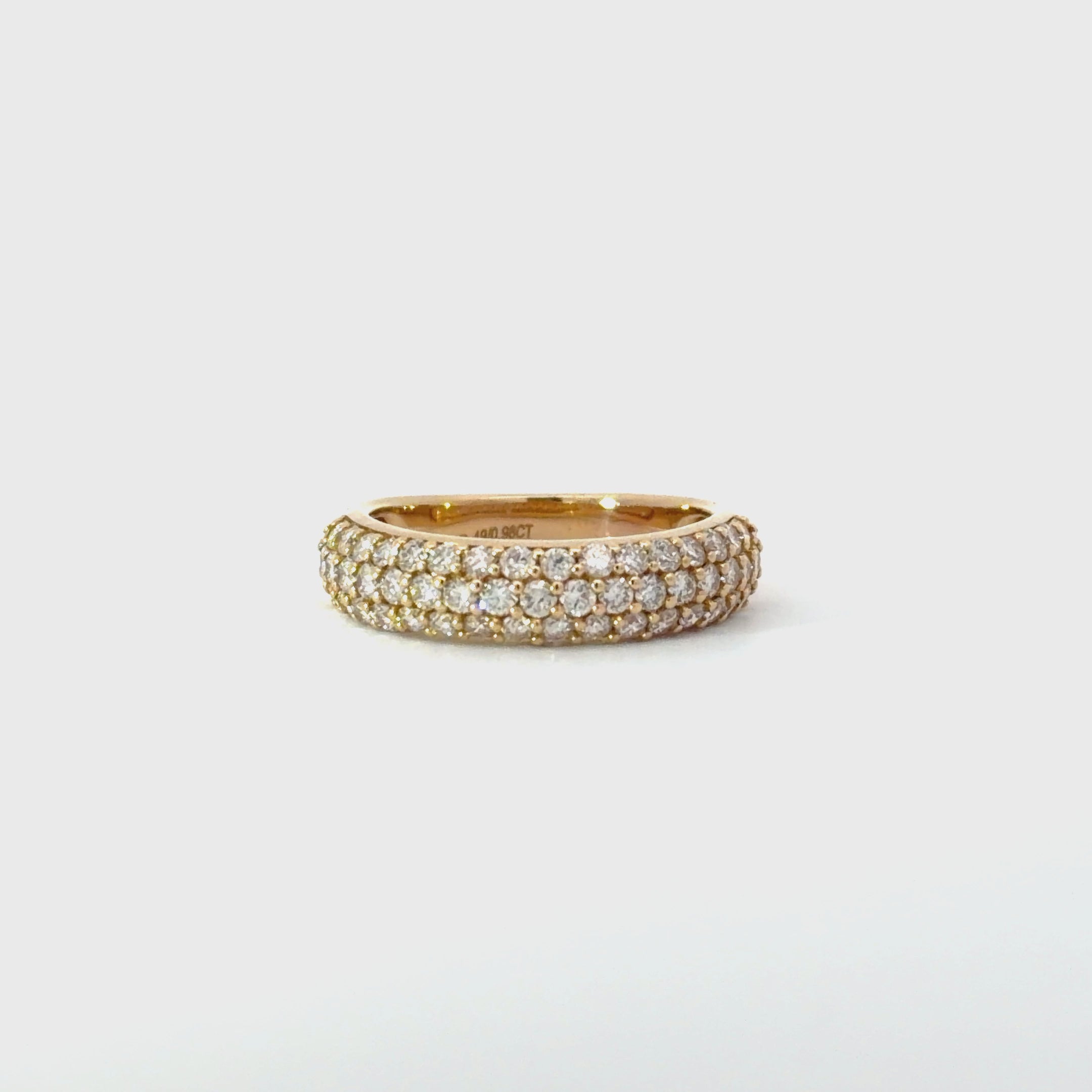 14KT Yellow Gold Triple Row Diamond Band