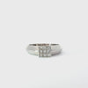 14KT White Gold Mens Square Cluster Diamond Band