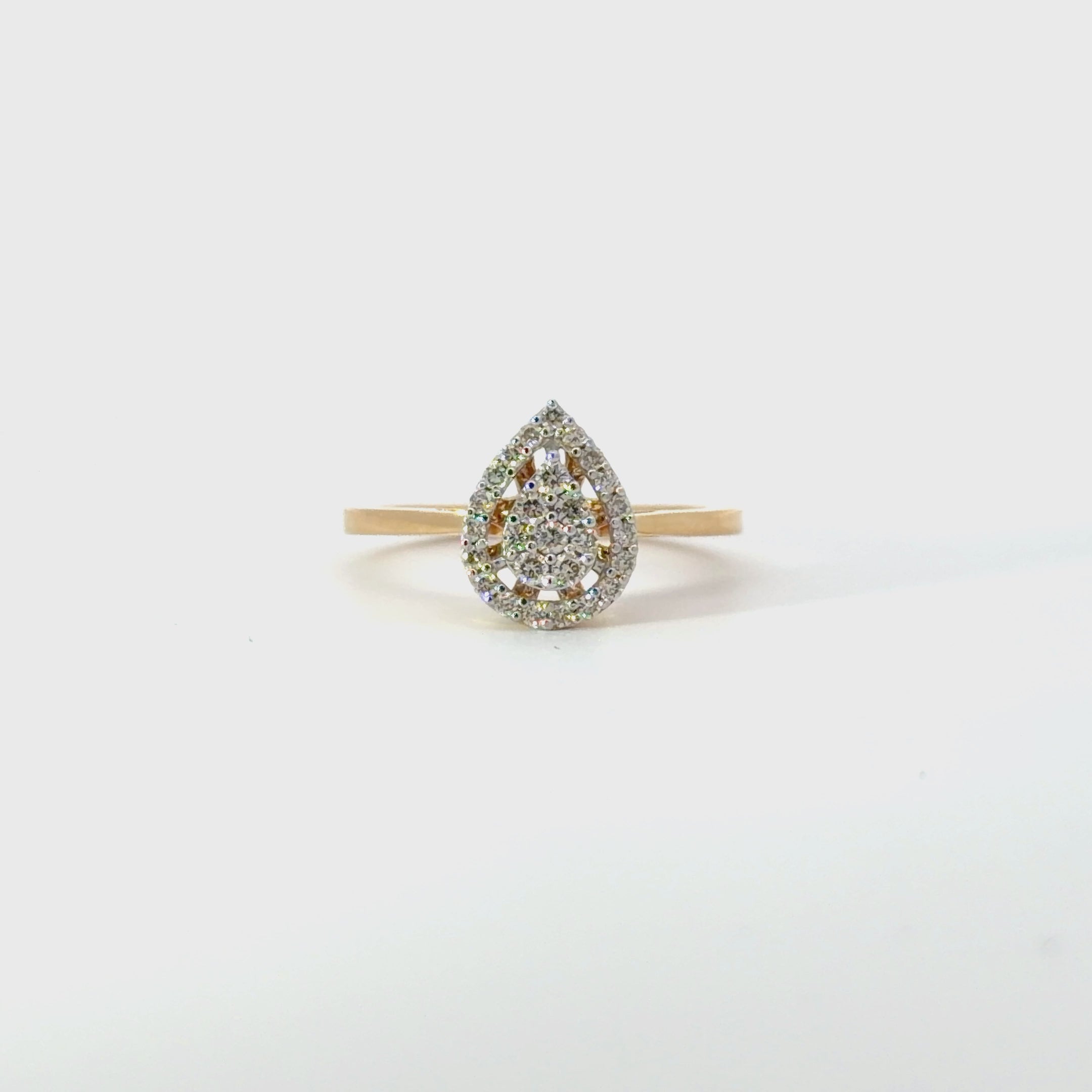 14KT Yellow Gold Pear-Shaped Diamond Ring