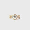 14KT Yellow Gold Round Diamond with Halo Split Shank Ring