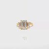 14KT Yellow Gold Emerald Cut Diamond Solitaire Ring