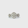 14KT White Gold Oval Cluster Diamond Ring