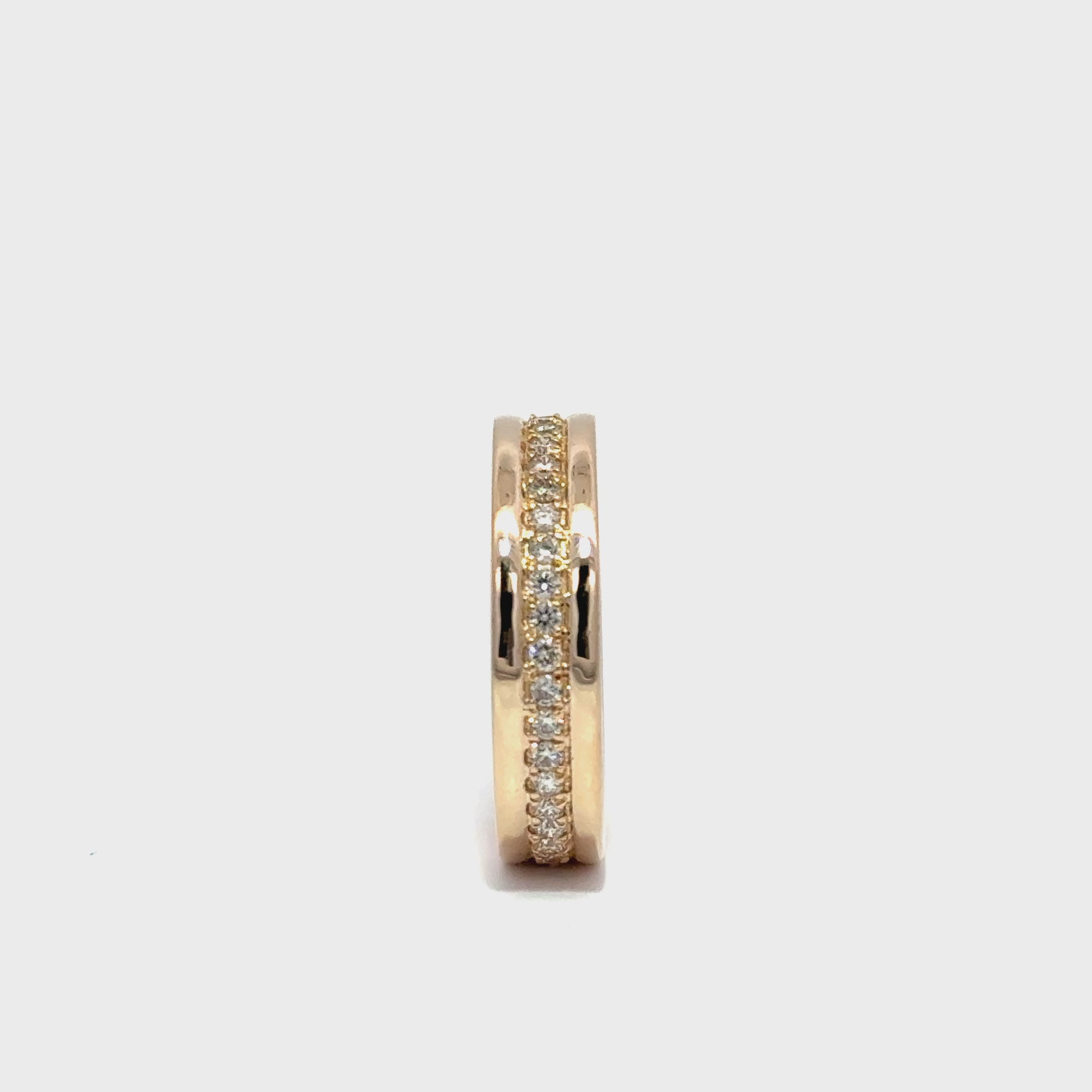 14KT Yellow Gold Mens Diamond Band