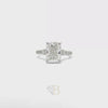 14KT White Gold Cushion-Cut Diamond Ring