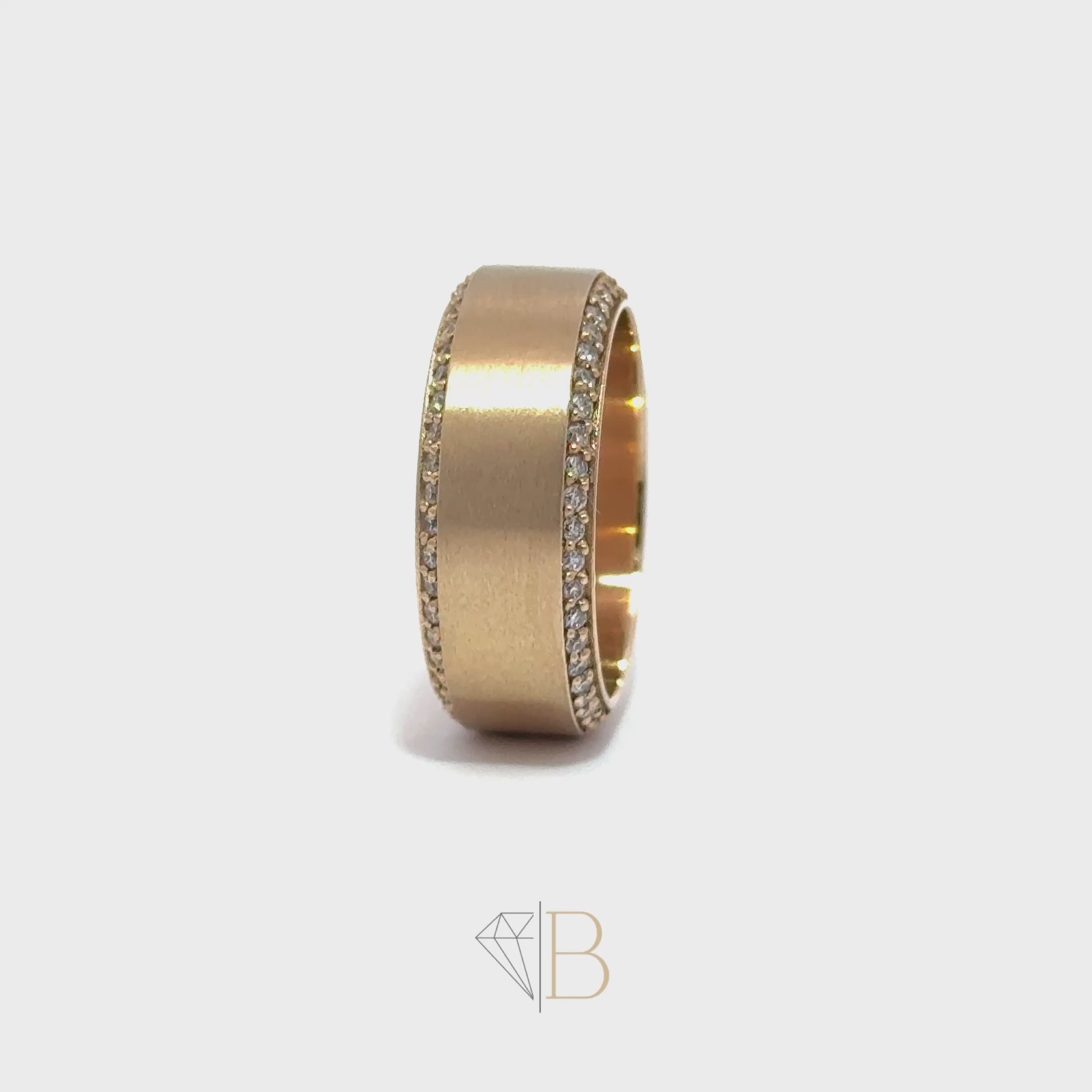 14KT Yellow Gold Mens Diamond Band