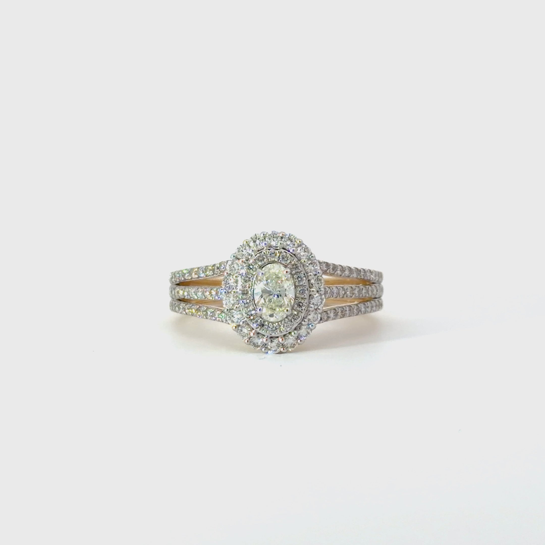 14KT Yellow Gold Oval Brilliant Cut Diamond Ring