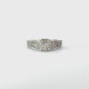 14KT White Gold Triple-Split Shank Diamond Ring